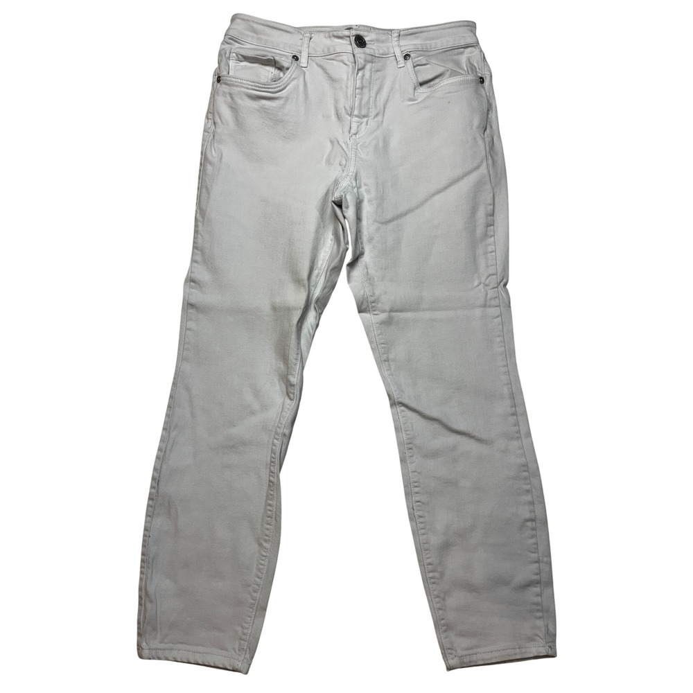 LOFT Outlet Jeans Womens 6 White‎ Curvy Skinny Ankle Stretch Denim Pants Casual